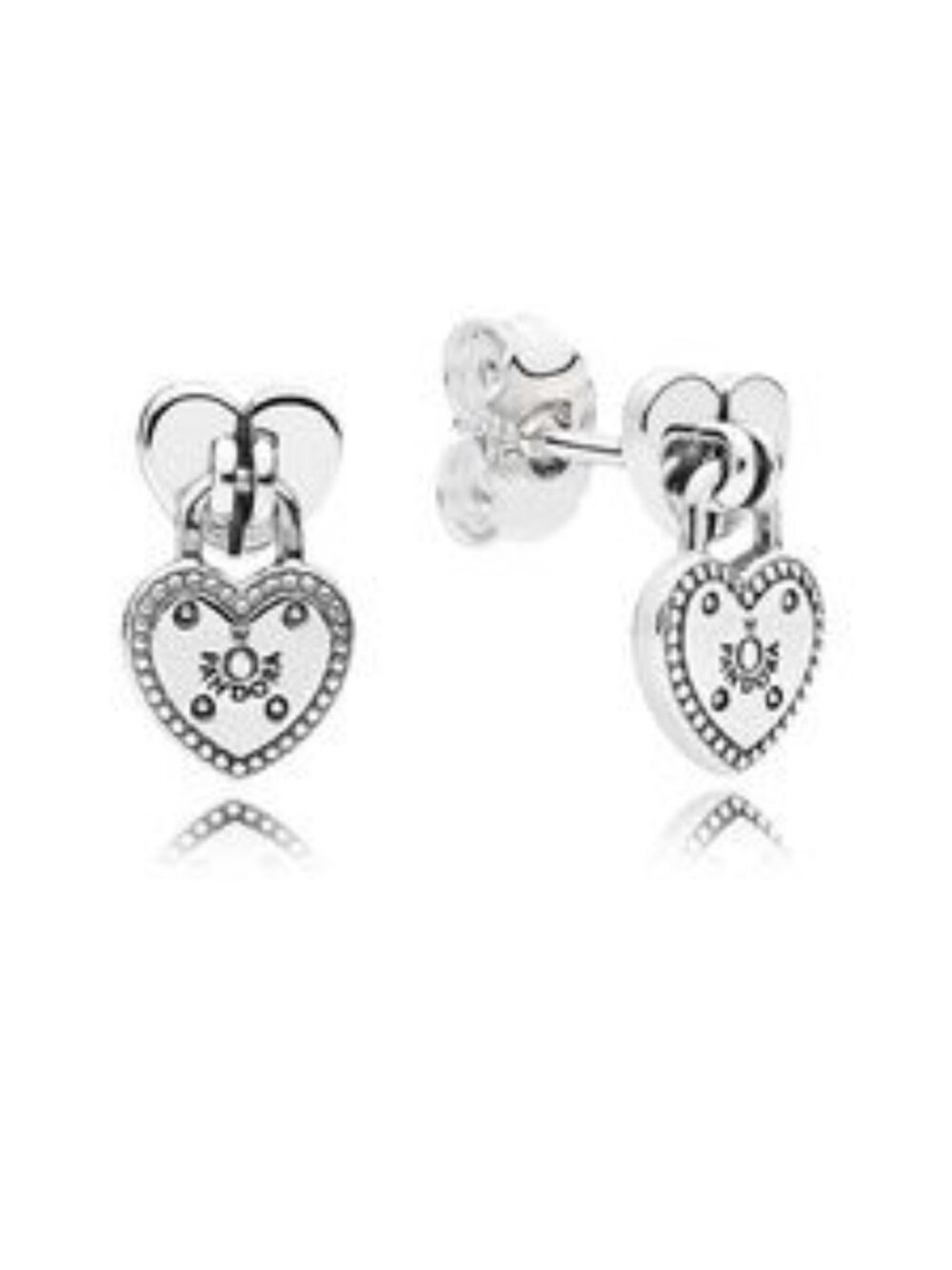 Pandora Heart-shaped Padlock Earrings
